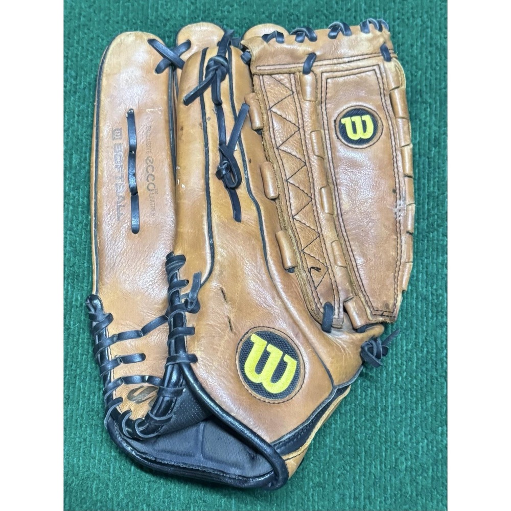 Wilson A700 14 Brown Dual‎ Hinge ECCO Leather Mens Softball Glove 5-Finger LHT